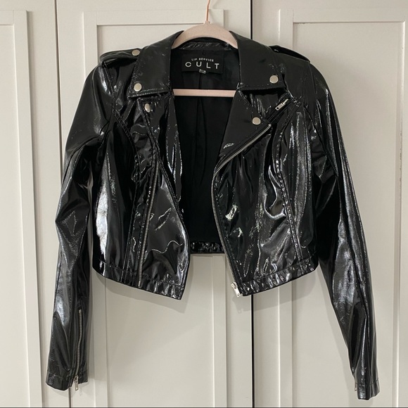 pvc cropped jacket